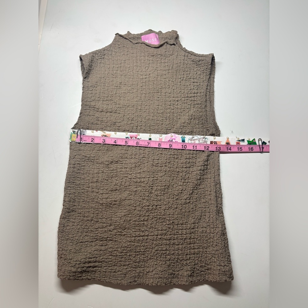 Sleeveless Textured Knit Dress in Taupe Muse Republic Clothing